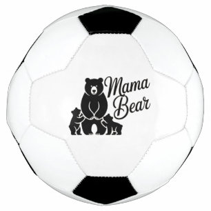 Mama Bear with Cubs Cute Family Bear Soccer Ball
