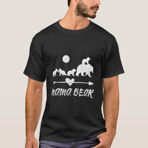 Mama Bear With Four Bear Cubs T_Shirt