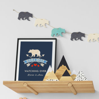Mama Bear With Hearts And Children's Names Poster by DoodleDeDoo at Zazzle