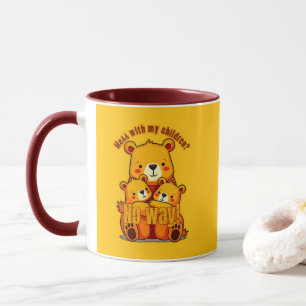 Mama Bear with My Cubs – Cute Family Bear Art Mug