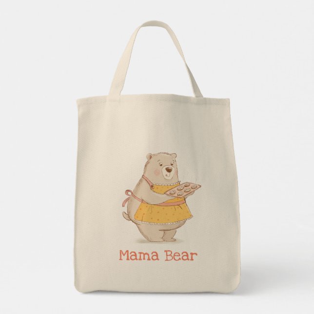 Mama Bear with tray of cookies Tote Bag (Back)
