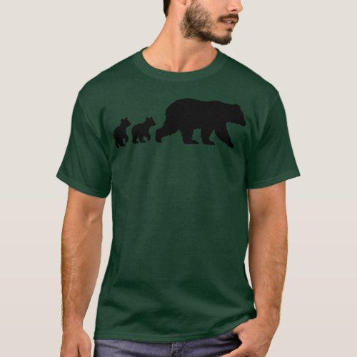 Mama Bear with Two Cubs T_Shirt