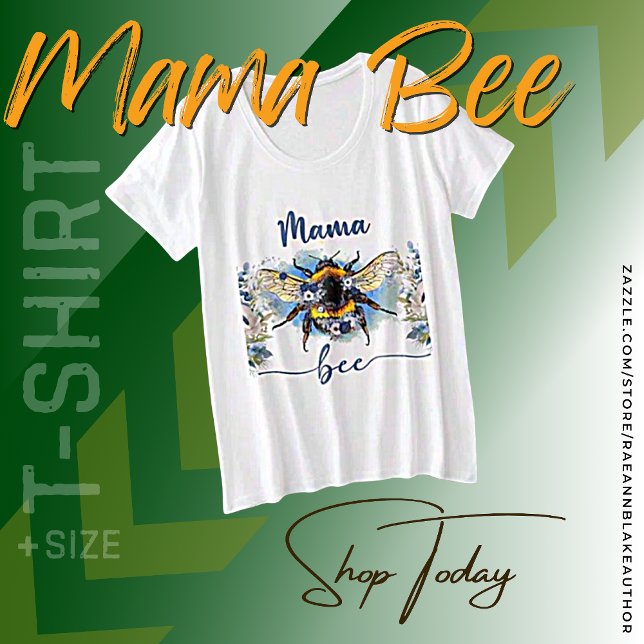 "Mama Bee" Women's Plus-Size T-Shirt (Creator Uploaded)