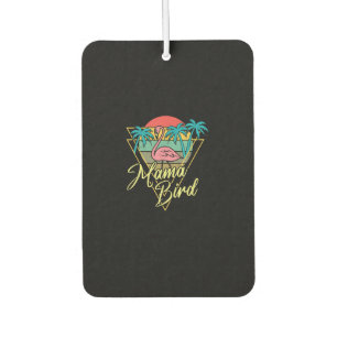 Mama Bird Flamingo Sunset Palm Tree Beach 80s Air Freshener