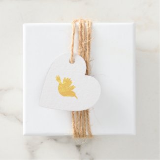 Mama Bird Flying Golden Thank You Foil Favor Tags