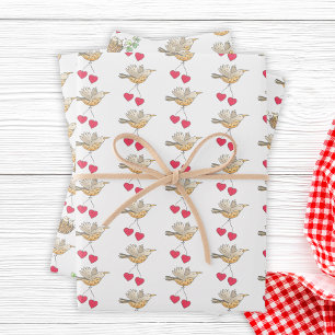 Mama Bird Flying over Nest of Baby Chicks Shower Wrapping Paper Sheets