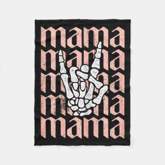 Mama birthday, mama rock and roll gifts, happy fleece blanket