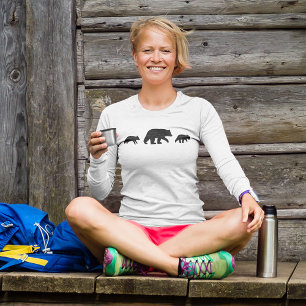 Mama Black Bear with Cubs Silhouettes T-Shirt