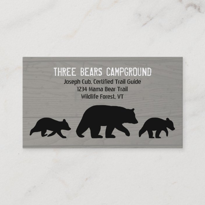 Mama Black Bear With Cubs Silhouettes Wildlife Business Card Zazzle Com