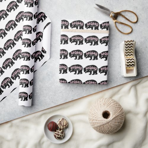 Mama Black Bear Wrapping Paper