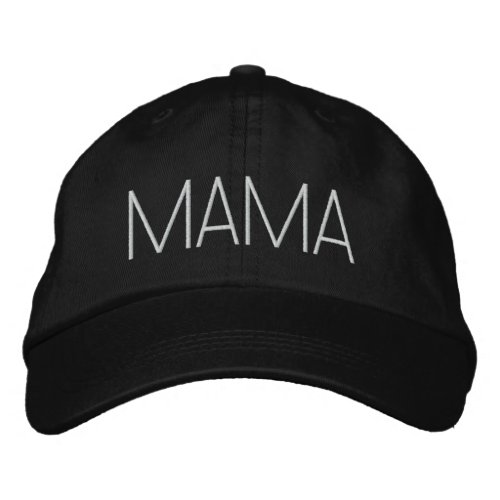 Mama black white personalized custom modern embroidered baseball cap