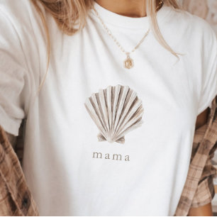 Mama Boho Beach Shell Baby Shower T-Shirt