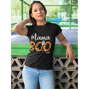 Mama Boo Halloween Naranja Lindo T-Shirt