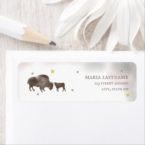 Mama Buffalo Baby Shower Label