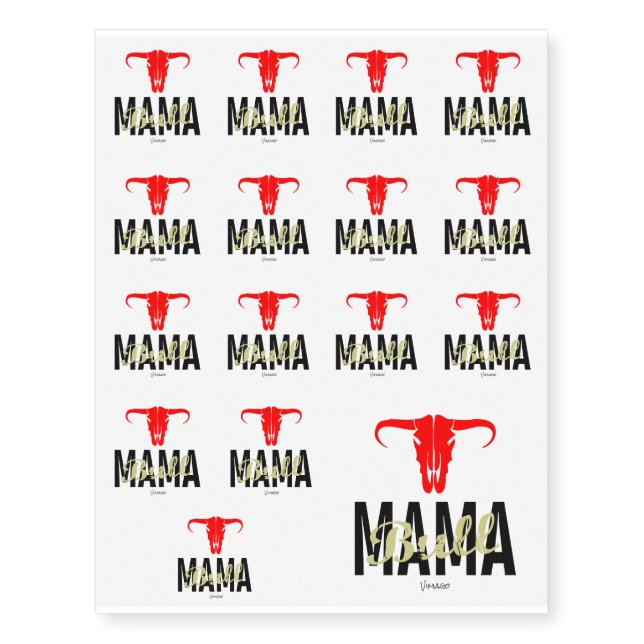 Mama Bull by VIMAGO Temporary Tattoos (Front)
