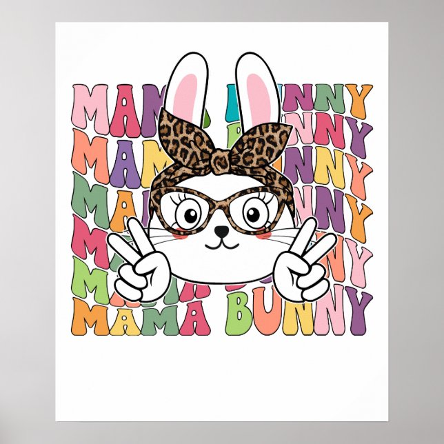 mama bunny (4), retro, vintage poster (Front)
