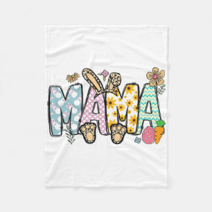 Mama Bunny Easter Day For Grandma And Easter Lover Fleece Blanket