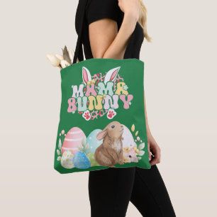 MAMA Bunny Easter Group Eggs Hoppy Easter day Tote Bag