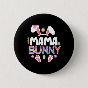 Mama Bunny Family Matching Easter Ears Bunny Women Button