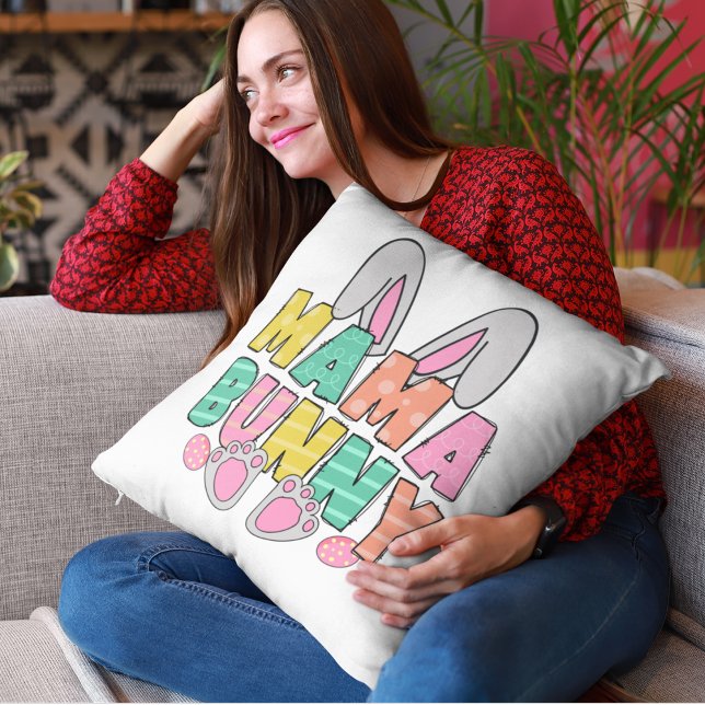 Mama Bunny Throw Pillow (Creator Uploaded)