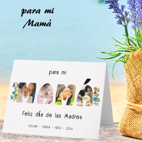 Mam Butterfly Mothers Day Custom Photo  Name Card