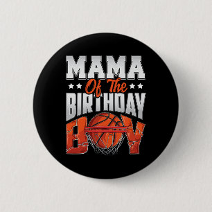 Mama Bysketbyll Birthday Boy Family Byller B-day P Button