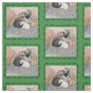 Mama Cat Baby Cat Fabric