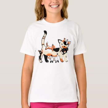 Mama Cat With Kittens Funny Picture. T-shirt by Taniastore at Zazzle