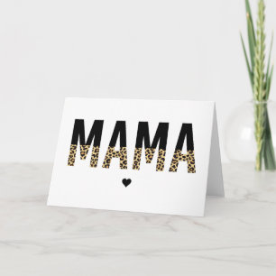 Mama Cheetah print typography Gifts For Mom Card
