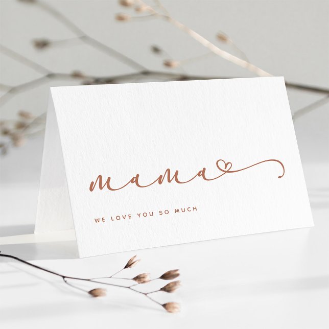 Mama | Chic Boho Script and Heart with Photo Card (Creator Uploaded)