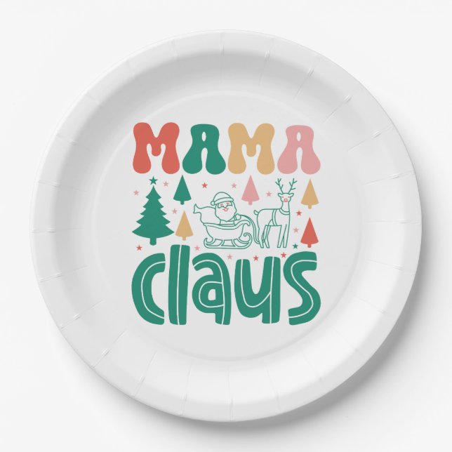 Mama Claus Christmas Design-60097 Paper Plates (Front)