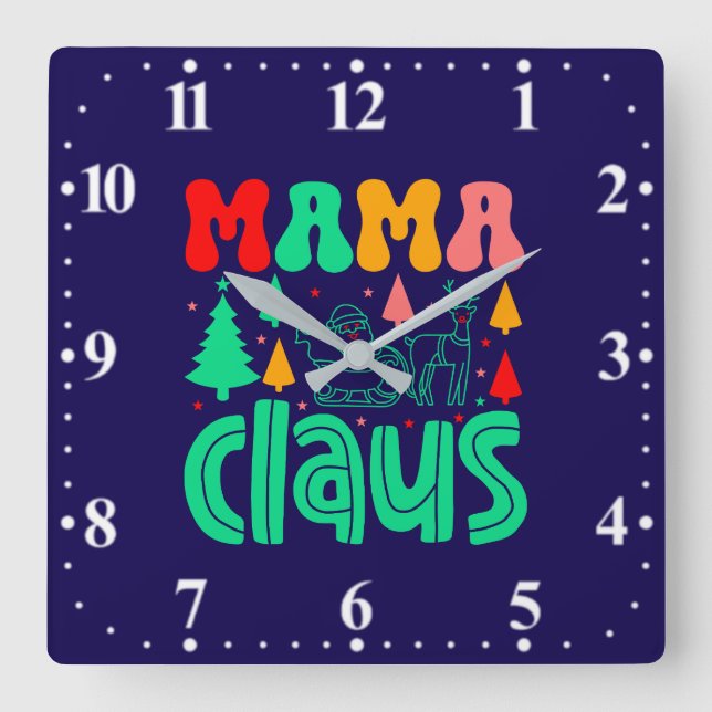 Mama Claus Christmas Design-60097 Square Wall Clock (Front)