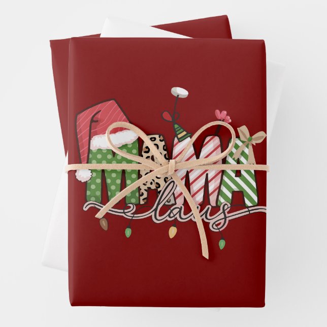  Mama Claus Christmas Funny Xmas Mommy Wrapping Paper Sheets (In situ)