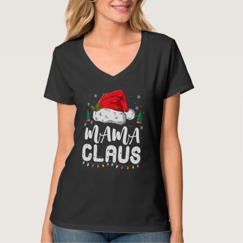 Mama Claus Christmas Pajama Family Matching Xmas 2 T_Shirt