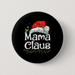Mama Claus Christmas Pajama Family Matching Xmas L Button
