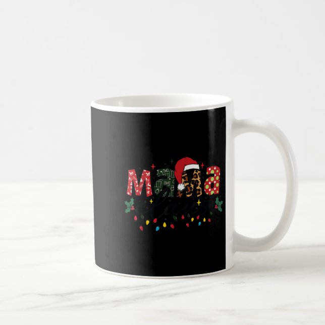 Mama Claus Christmas Pajama Santa Claus Family Mat Coffee Mug (Right)