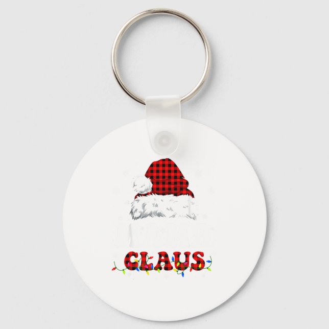 Mama Claus Funny Christmas Lights Pajama Family Ma Keychain (Front)