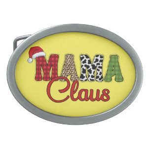 Mama Claus Plaid Pattern-60096 Belt Buckle