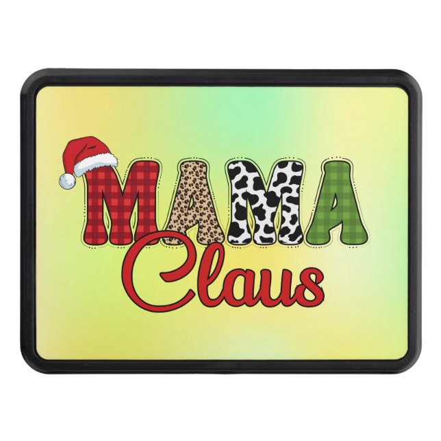 Mama Claus Plaid Pattern-60096 Hitch Cover (Front)