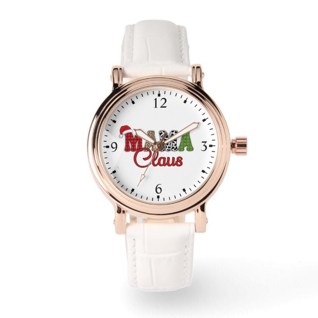 Mama Claus Plaid Pattern-60096 Watch (Front)