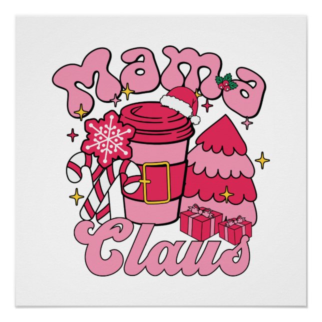 "Mama Club | Stylish Typography Design for Moms Poster (Front)