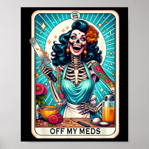 Mama Club Tarot Card Skeleton Halloween Poster