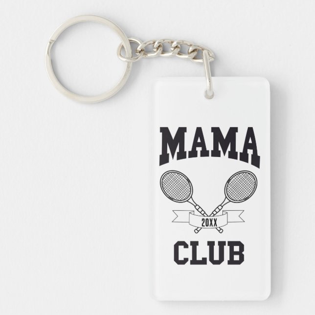 Mama Club Tennis Racket Athletic Custom  Keychain (Front)