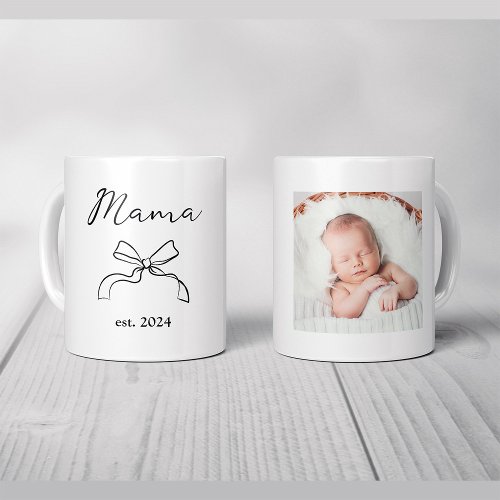 Mama  Coquette Black Bow and Babys Photo Coffee Mug