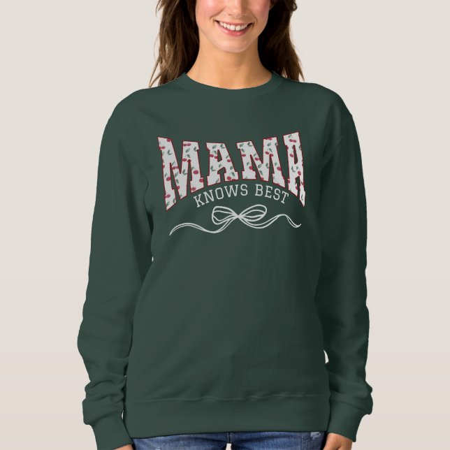 MAMA Coquette Cherries Personalized Sweatshirt (Front)