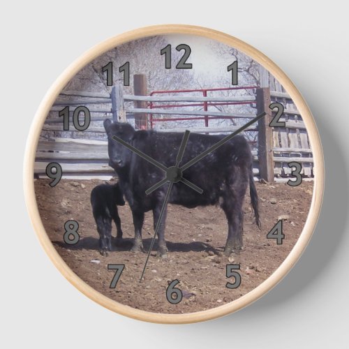 Mama Cow and Calf Clock