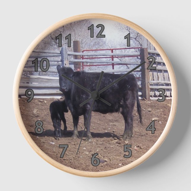 Mama Cow and Calf Clock (Front)