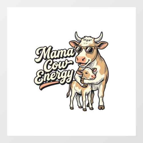 Mama Cow Shirt for Country Farm Moms Window Cling
