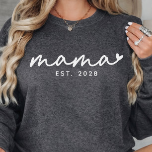 Mama Custom Elegant Script Mother's Day New Mom Sweatshirt