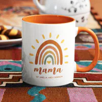 Mama Boho Rainbow Mug, Mom Leopard Mug, Mothers Day Gift, Mama